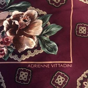 Vintage Adrienne Vittadini Floral Silk Scarf